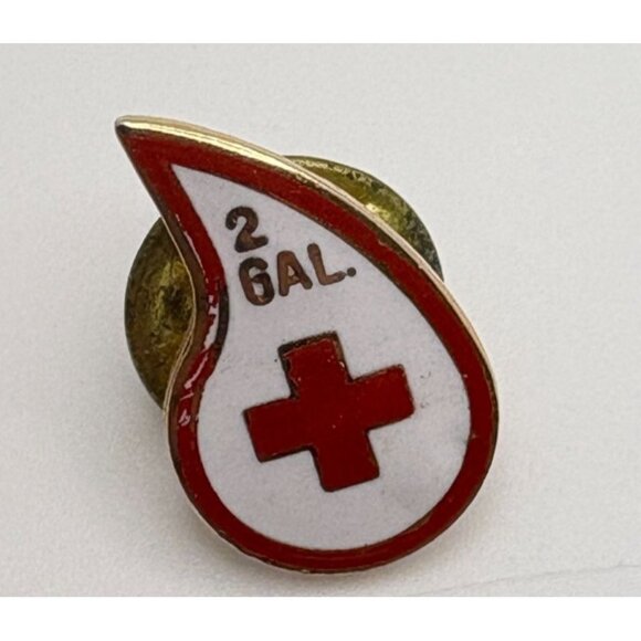 Vintage American Red Cross Blood Donor Pins Lot Of 5 Gold Tone 2 3 6 Gallon - Picture 7 of 8